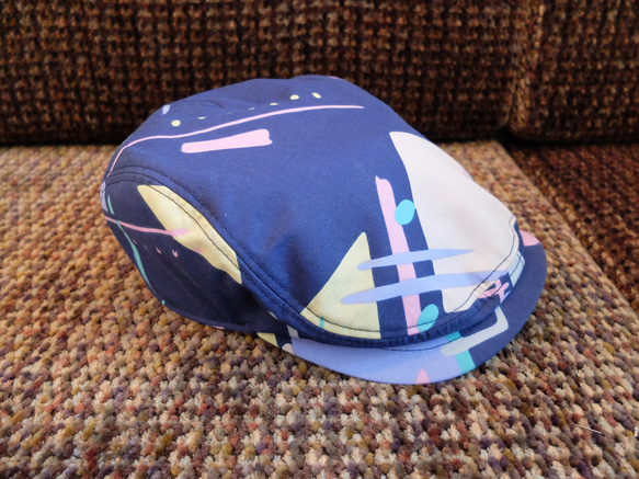 幾何学柄ハンチング(geometry pattern hunting cap)