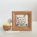 ほんわかラベンダーの猫 刺繍フレーム　（受注作品）