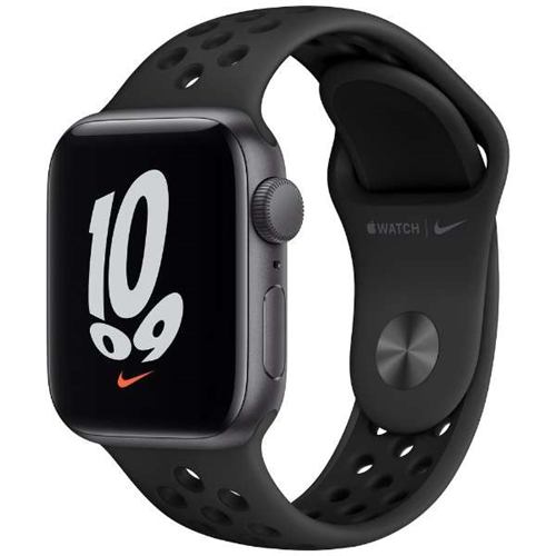 アップル(Apple) MKQ33J/A Apple Watch Nike SE（GPSモデル） 40mm スペースグレイアルミニウムケースとアンスラサイト/ブラックNikeスポーツバンド レギュラー