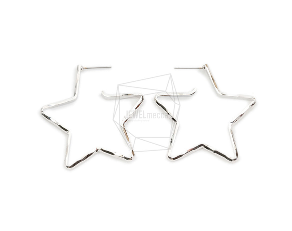 ERG-2080-R【2個入り】スターピアス,Star Earring Post/37mm x 37mm