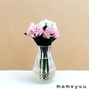 ミニチュア　カーネーション   かすみ草の花瓶(ピンク)