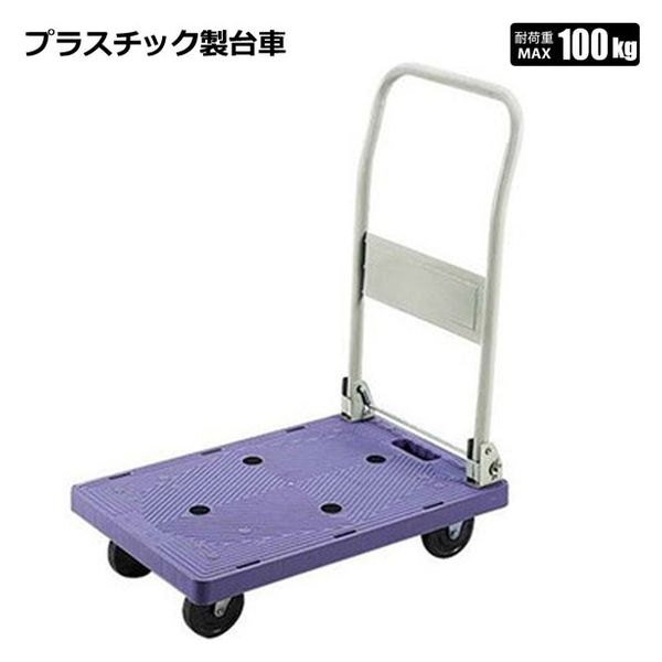 シンセイ プラスチック四輪台車　耐荷重100ｋｇタイプ　2台（直送品）