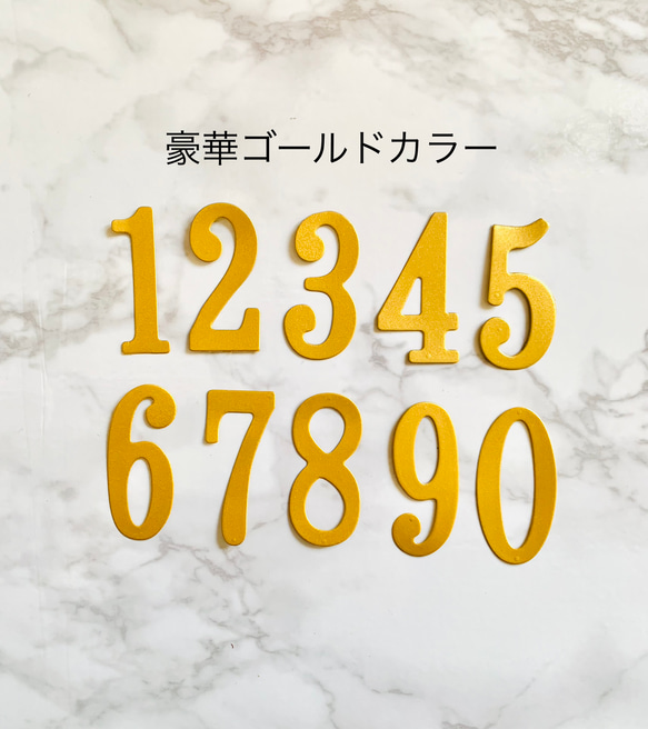 大きめ数字　ダイ・クラフトパンチ  お好きな数字選択可能　10枚　ゴールド　記念日・入学・卒業・アルバム制作等