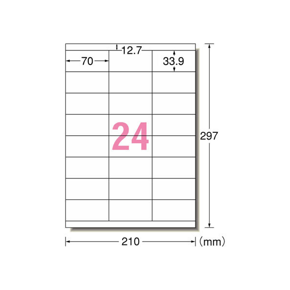 エーワン スーパーエコノミーラベル A4 24面 上下余白付 500枚 F052213-77031