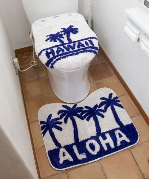 【Kahiko】HAWAIIAN TOILETRY COVER＆MAT トイレセット パームツリー 4ILP2155