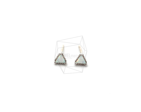 ERG-1518-R【2個入り】オパールピアス   ,Synthetic opal Post Earring