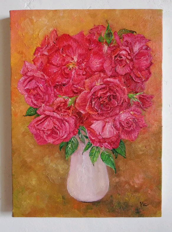 薔薇の花束《油彩原画》