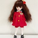 JANAYA BJD1/6サイズドール  服　30センチ前後ドール 用　赤色洋服　4点セット