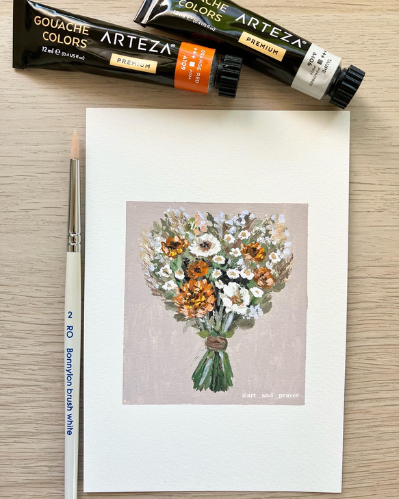 ORIGINAL PAINTING - dried flowers, 原画, オリジナルアート, ドライフラワーアート