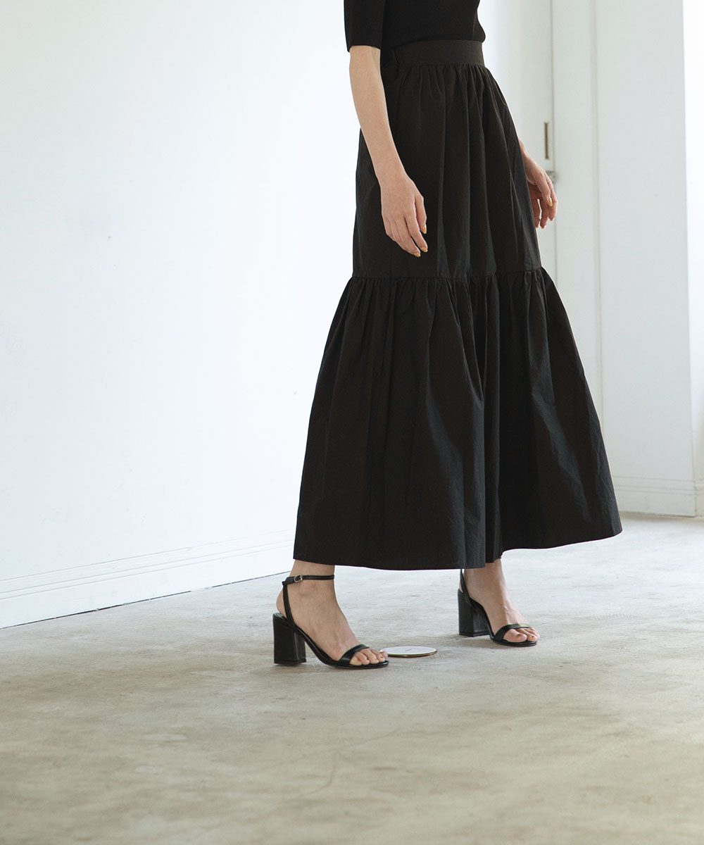 マージュール/MONOTONE TIERED SKIRT