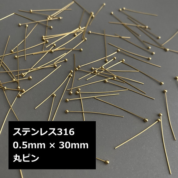 [ 20個 ] 丸ピン 30mm × 0.5mm サージカルステンレス 316 パーツ p-2119121