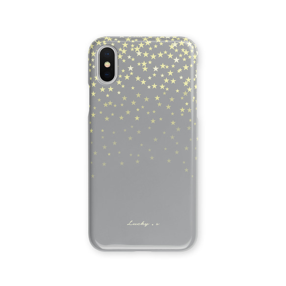 Twinkling Stars★Gray　スマホケース/iPhoneケース/Xperia/Galaxy/AQUOS