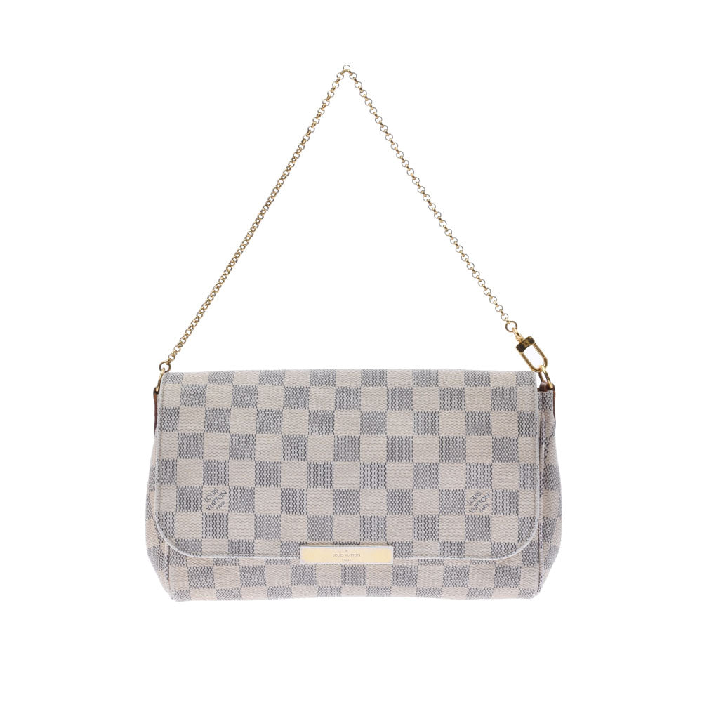 LOUIS VUITTON ルイヴィトン ダミエ アズール フェイボリットMM 2WAY 白 N41275 レディース ダミエアズールキャンバス ショルダーバッグ Bランク 中古 