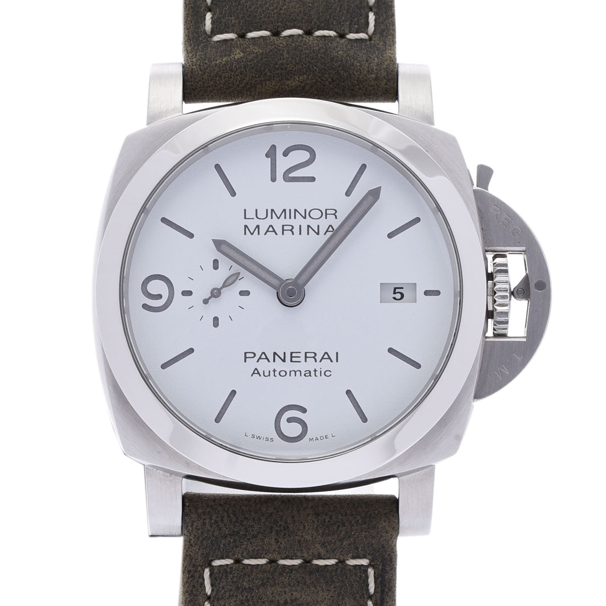 OFFICINE PANERAI オフィチーネパネライ ルミノール マリーナ PAM01314 メンズ SS/革 腕時計 自動巻き ホワイト文字盤 Aランク 中古 