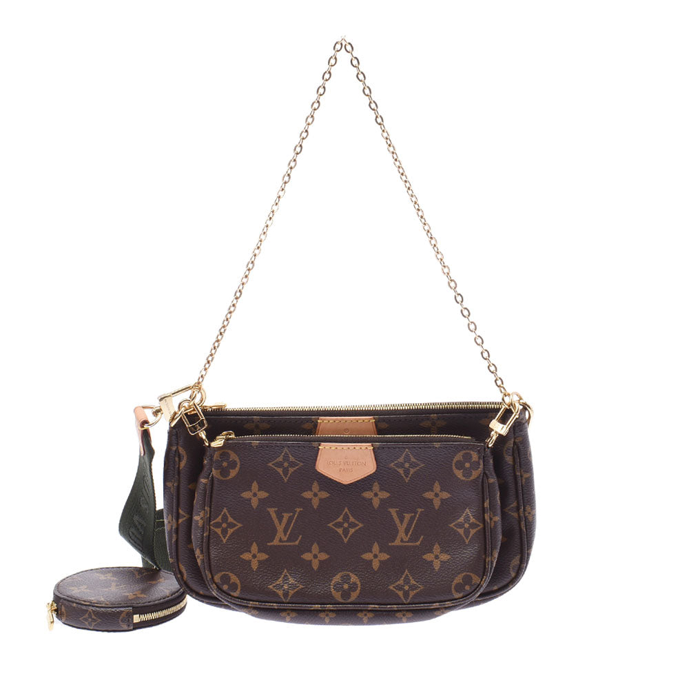 LOUIS VUITTON ルイヴィトン モノグラム ミュルティ ポシェット アクセソワール カーキ M44813 ユニセックス モノグラムキャンバス ショルダーバッグ ABランク 中古 