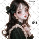 original sticker « no.1748 »     //     人物ステッカー オリジナルステッカー オリジナル人物ステッカー ステッカー cotton melody