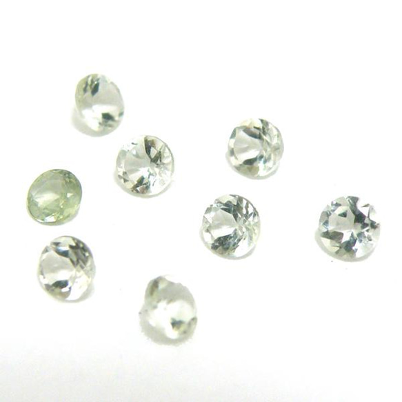 天然石 ルース 卸売　グリーンアメジスト green amethyst （プレシオライト）　ラウンドカット　3mm