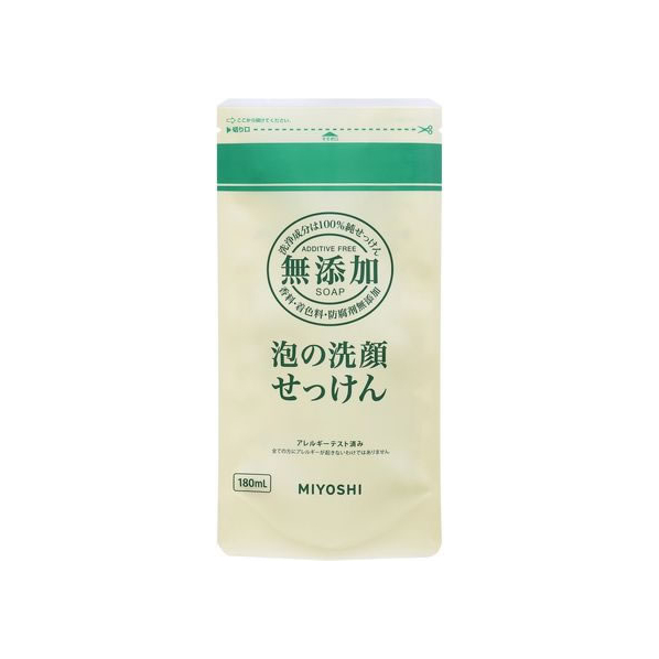 ミヨシ石鹸 無添加 泡の洗顔せっけん 詰替用 180mL F823259