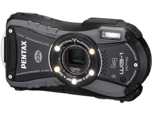 PENTAX 防水デジタルカメラOptio WG-1GPS グレー GPS 約1400万画素 広角28mm 光学5倍 CALSモード  【!中古品!】