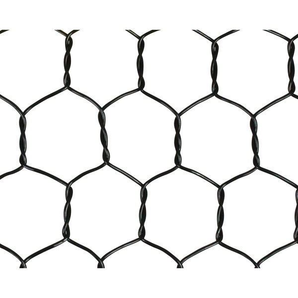 吉田隆 ビニール亀甲金網 ブラック 線径0.85mm(#20)×幅910mm×長さ30m 00956413 1巻