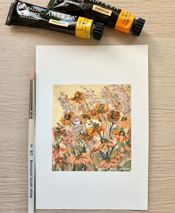 ORIGINAL PAINTING - autumn, 原画, オリジナルアート, 秋の花の絵