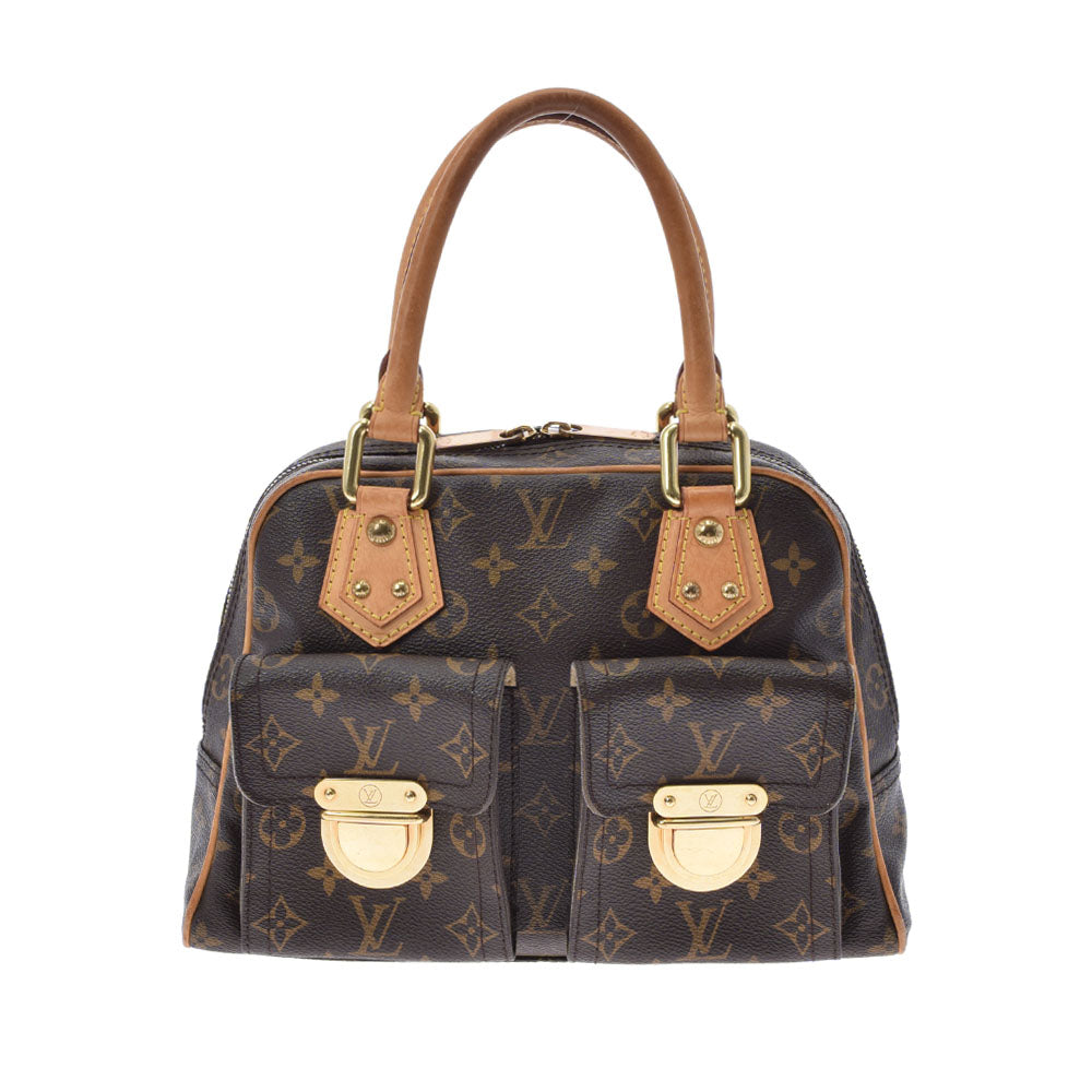 LOUIS VUITTON ルイヴィトン モノグラム マンハッタンPM ブラウン M40026 レディース モノグラムキャンバス ハンドバッグ Bランク 中古 