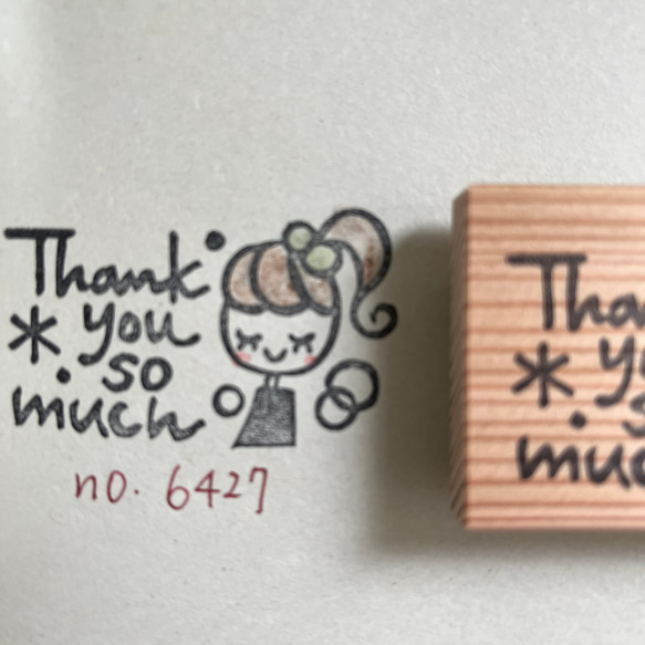 スタンプNo. 6427thank you so muchポニーテールの女の子