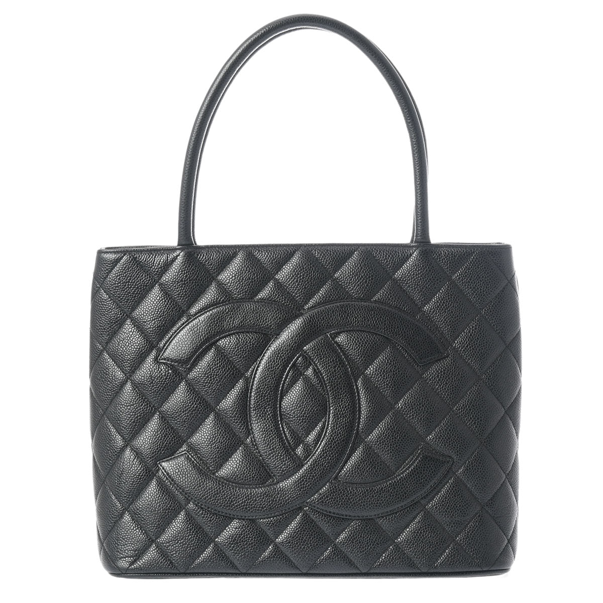 CHANEL シャネル 復刻トート 黒 シルバー金具 A01804 レディース キャビアスキン トートバッグ ABランク 中古 