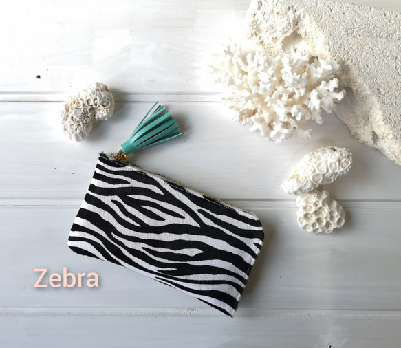 【受注生産】☆使いやすくてコンパクト☆L字ファスナー長財布『Coron Zebra』ゼブラ