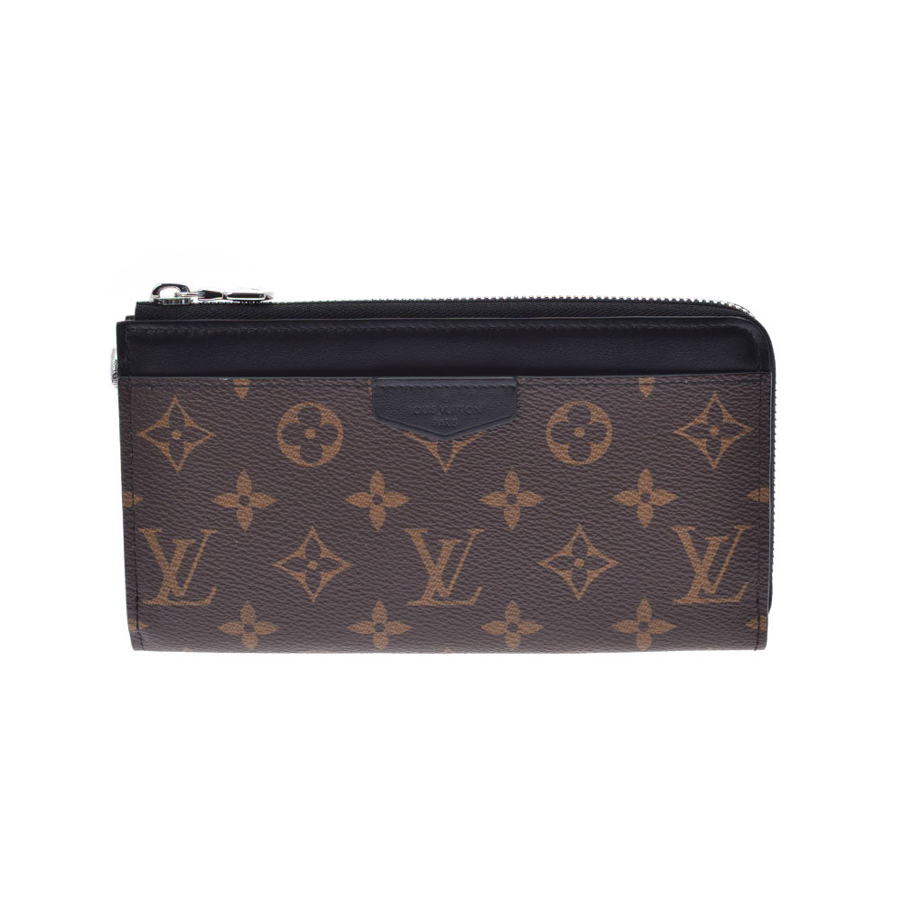 LOUIS VUITTON ルイヴィトン マカサー ジッピードラゴンヌ ブラウン 黒 M69407 メンズ モノグラムキャンバス 13842 長財布 新同 中古 