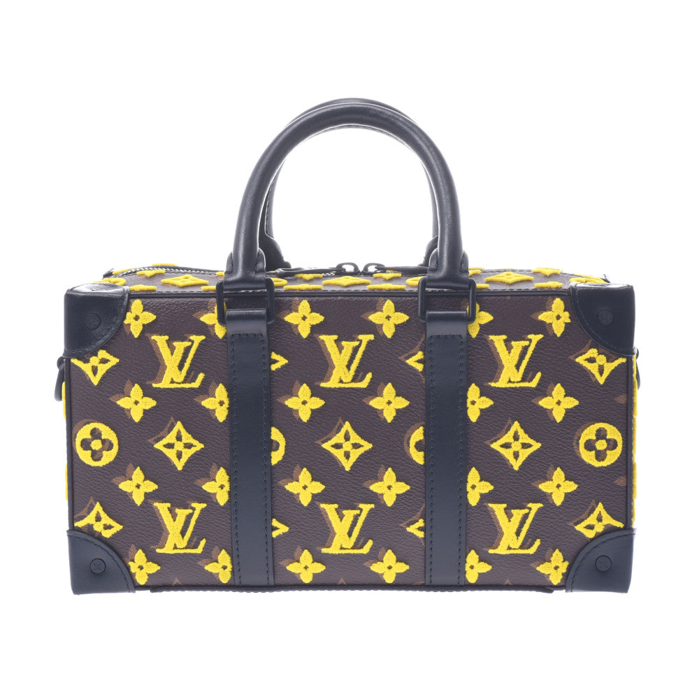 【新年の贈り物】LOUIS VUITTON ルイヴィトン モノグラム スピーディ ソフトトランク 2WAY ブラウン/イエロー M45025 ユニセックス モノグラムタフタージュキャンバス ハンドバッグ 新同 中古 _画像1