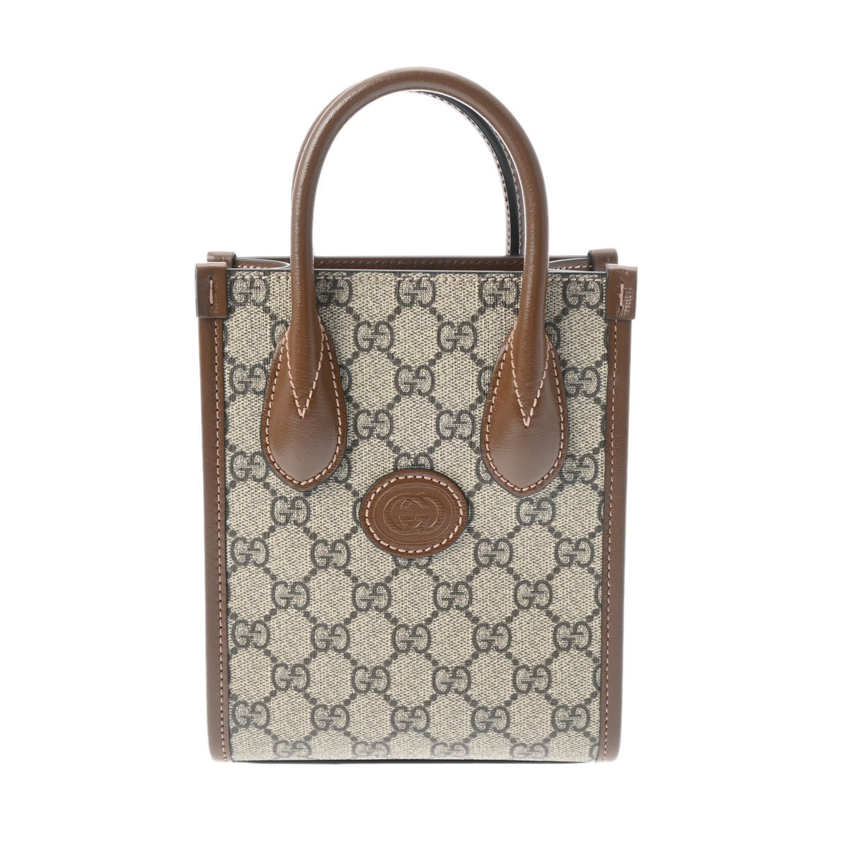 GUCCI グッチ インターロッキング ミニトート 2WAY ベージュ 671623 レディース GGスプリームキャンバス ハンドバッグ 新同 中古 