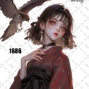 original sticker « no.1686 »     //     人物ステッカー オリジナルステッカー オリジナル人物ステッカー ステッカー cotton melody