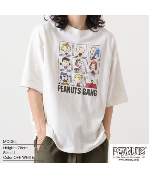 スヌーピー ピーナッツ 半袖 Tシャツ ドロップショルダー プリント SNOOPY PEANUTS