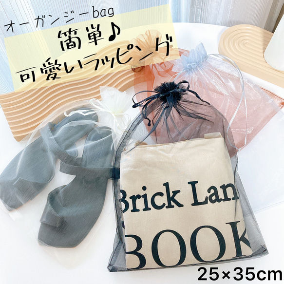 【新色追加】 珍しい大きいサイズ【25×35cm】 オーガンジー袋　10枚セット