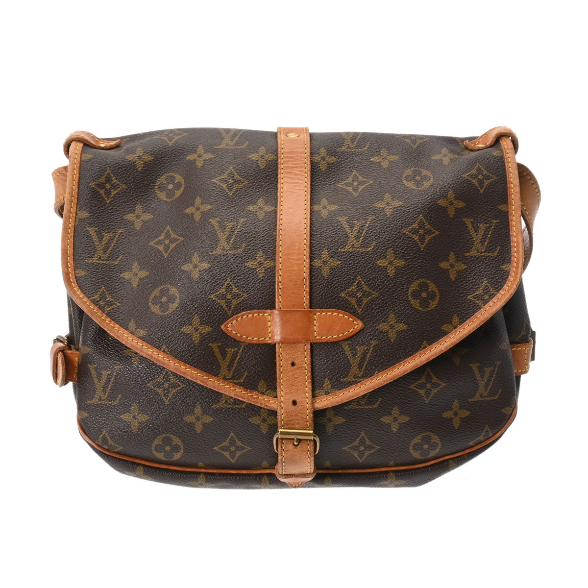 LOUIS VUITTON ルイヴィトン モノグラム ソミュール 30 ブラウン M42256 レディース モノグラムキャンバス ショルダーバッグ Bランク 中古 