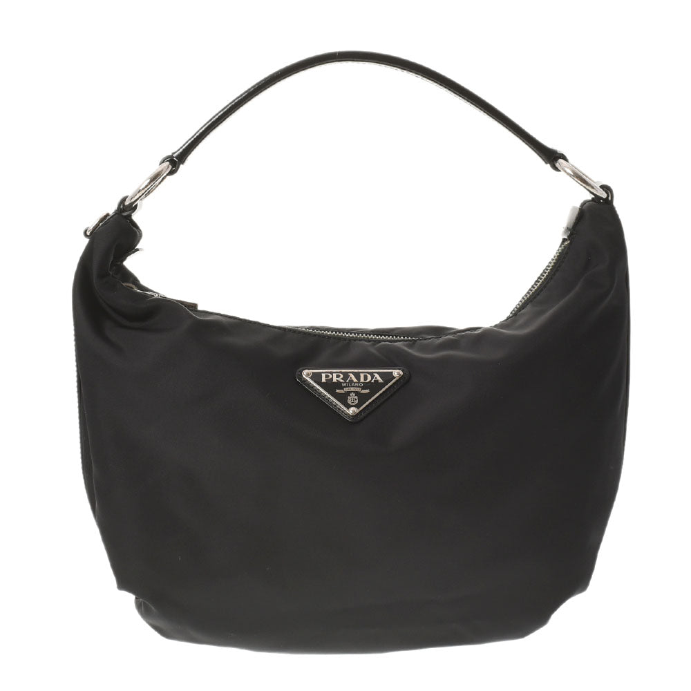 PRADA プラダ アウトレット 黒 シルバー金具 BR3291 レディース ナイロン セミショルダーバッグ ABランク 中古 