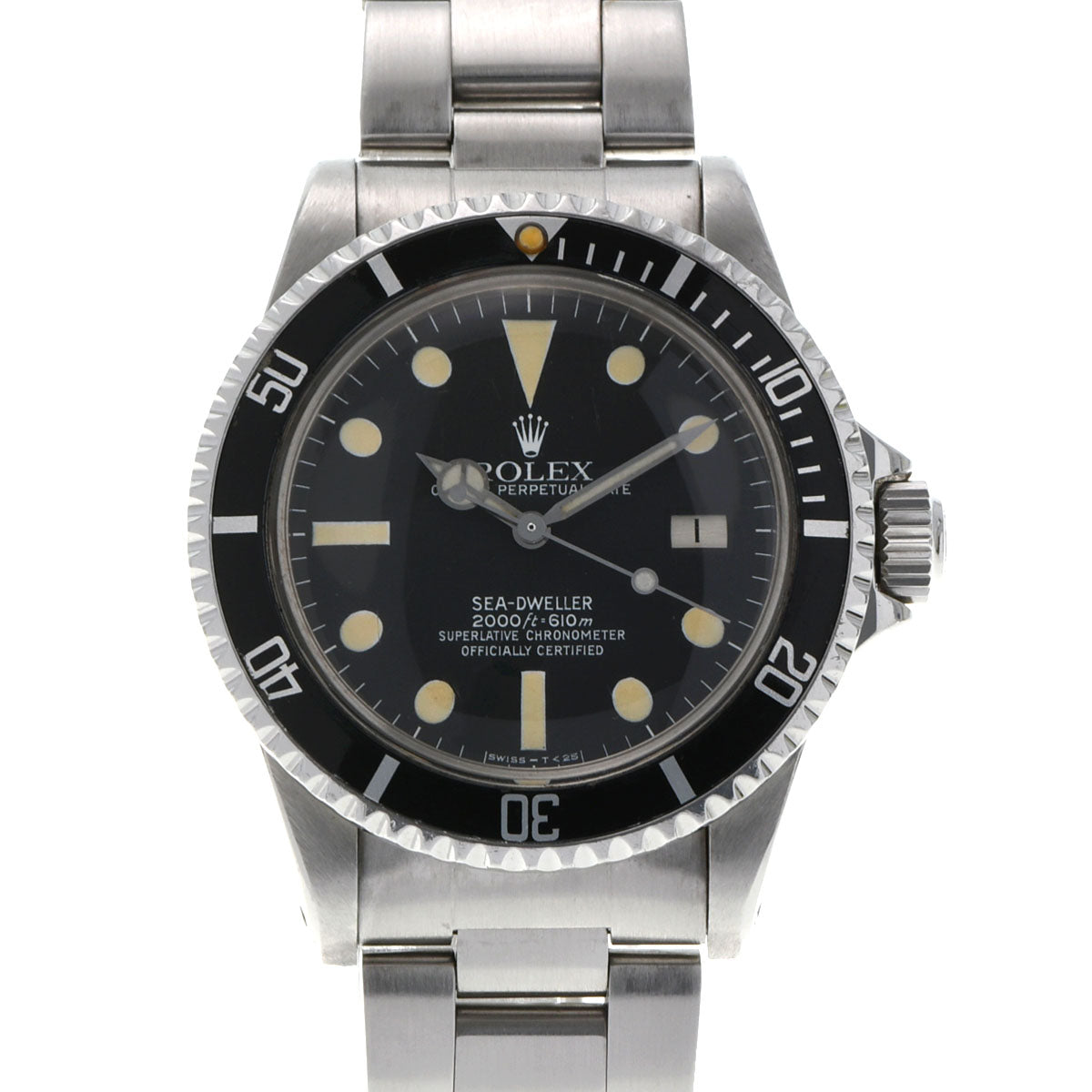 ROLEX ロレックス シードゥエラー グレートホワイト 1665 メンズ SS 腕時計 自動巻き 黒文字盤 ABランク 中古 