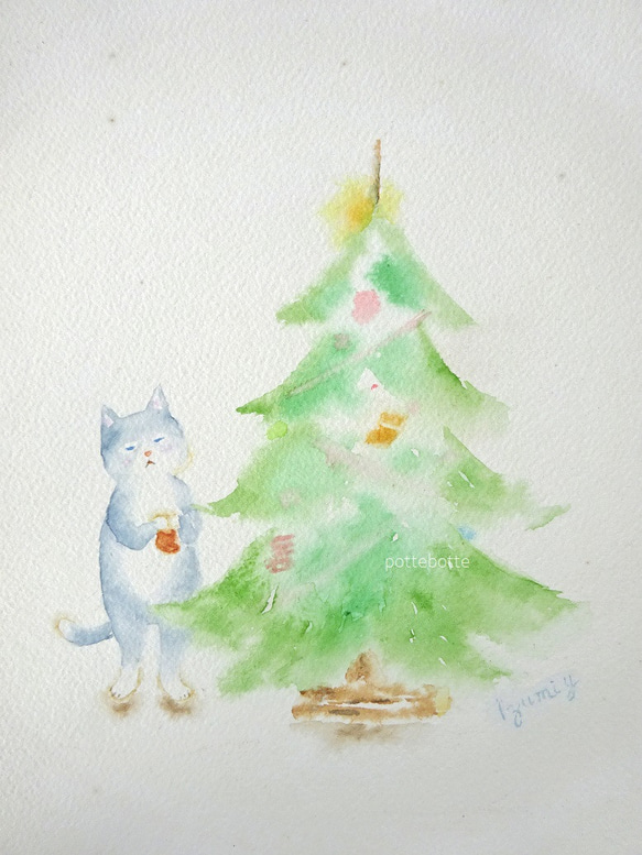 【原画】僕のクリスマスツリー 2021.02.12 水彩画　no.133