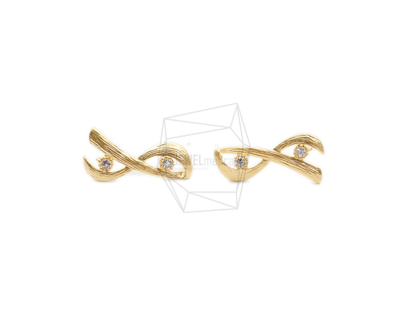 ERG-2081-MG【2個入り】リボンピアス,Rope Ribbon Earring/10mm X 20mm