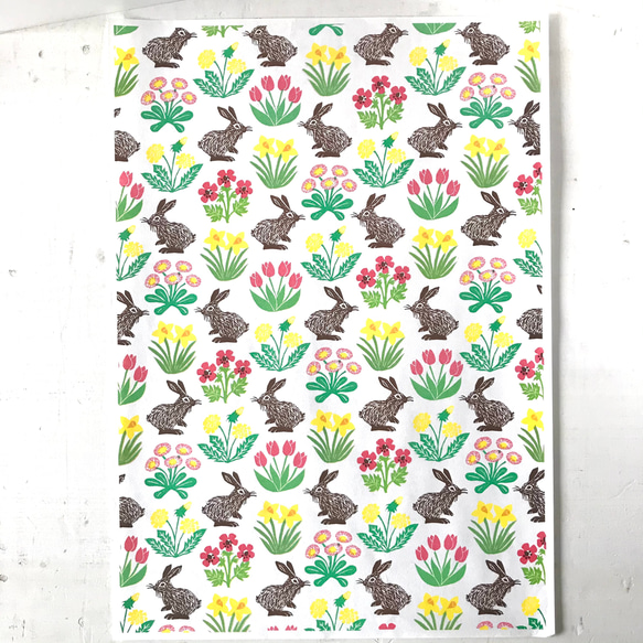 patterned paper  -spring flowers-