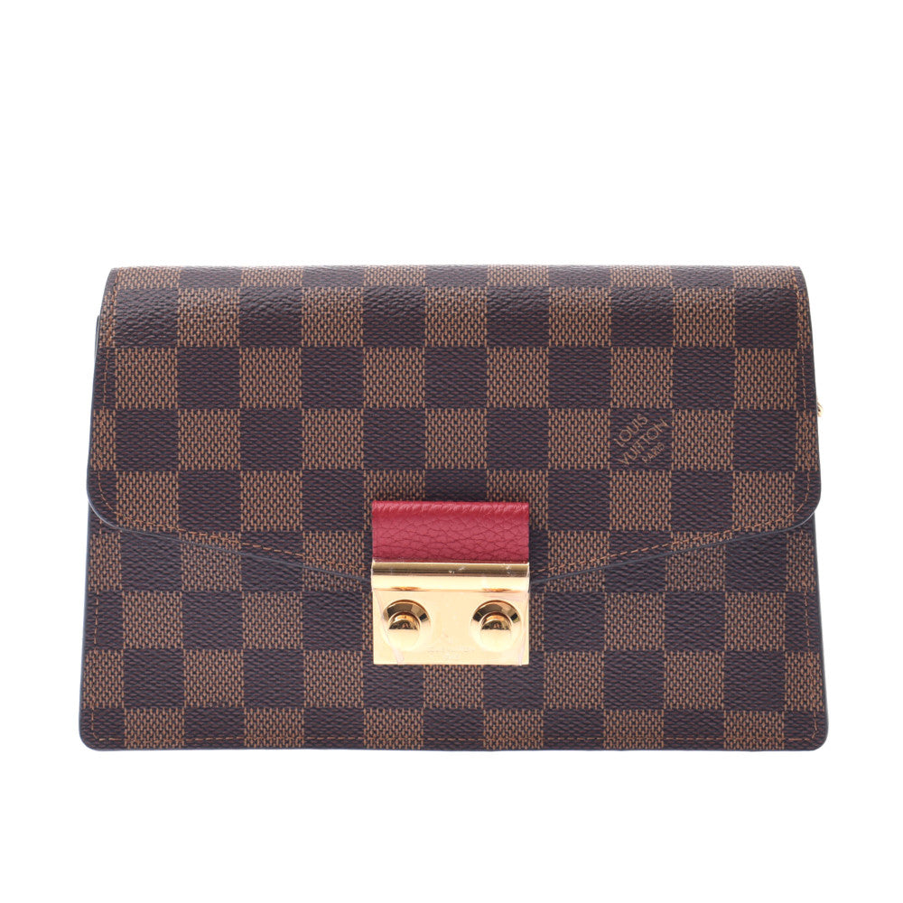 LOUIS VUITTON ルイヴィトン ダミエ ポルトフォイユ クロワゼットチェーン スカーレット N60288 レディース ダミエキャンバス ショルダーバッグ Aランク 中古 