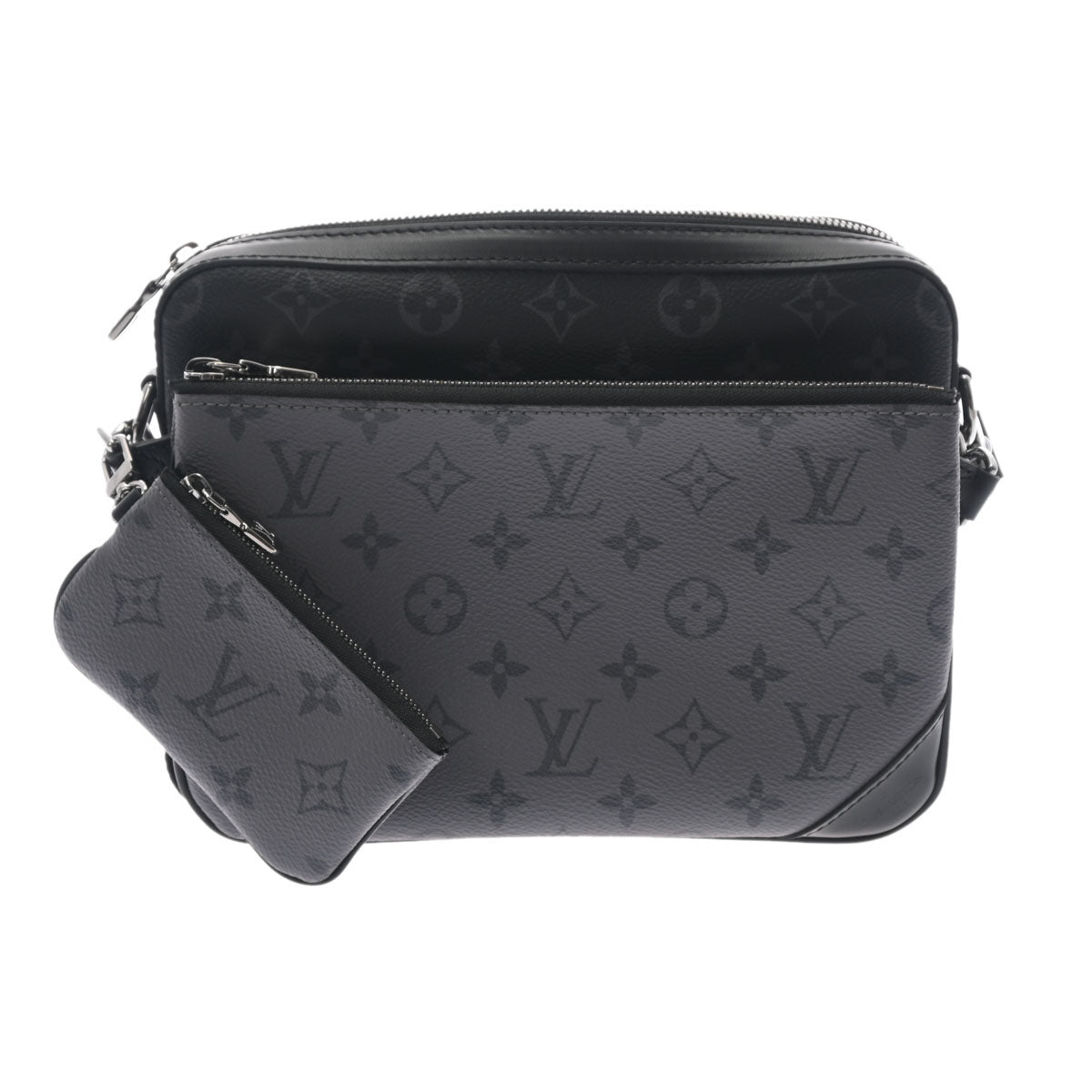 LOUIS VUITTON ルイヴィトン モノグラム エクリプス トリオメッセンジャー 黒/グレー M69443 メンズ モノグラムエクリプスキャンバス ショルダーバッグ Aランク 中古 