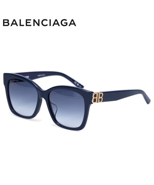 バレンシアガ BALENCIAGA サングラス メンズ レディース アジアンフィット UVカット SUNGLASSES ブルー BB0102－5