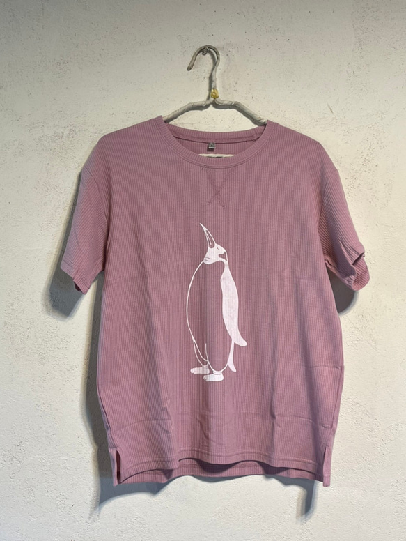 ペンギン柄レディースワッフルTシャツ【S～L】