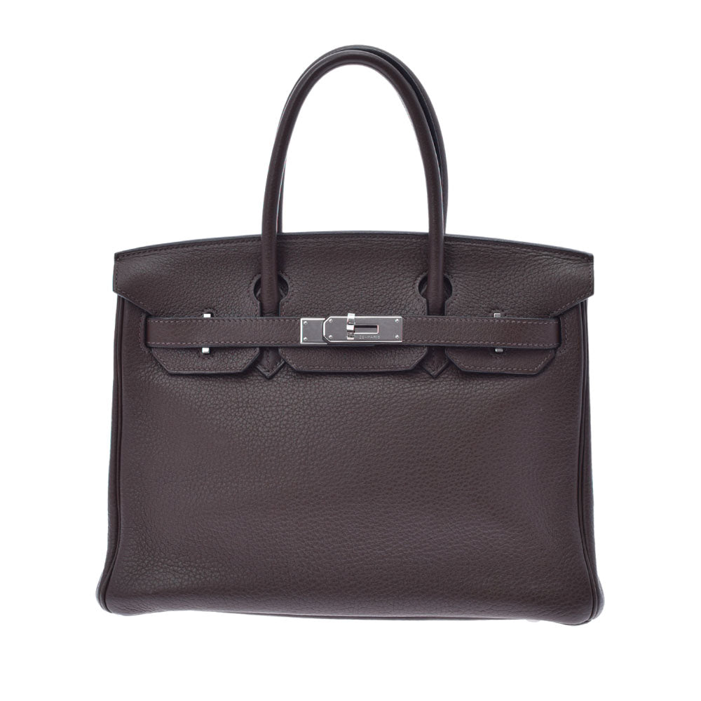 HERMES エルメス バーキン30 ショコラ シルバー金具 □K刻印(2007年頃) レディース トリヨンクレマンス ハンドバッグ Aランク 中古 