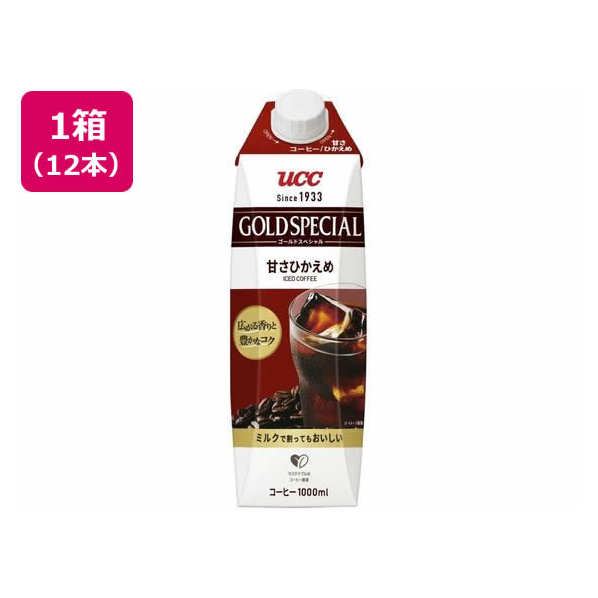 UCC UCC ゴールドスペシャル アイスコーヒー 甘さひかえめ 1000ml×12本 FCU5999