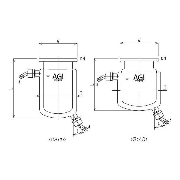 旭製作所 二重管式セパラ反応容器 ホース口タイプ 3032-6/150B-H 1個 62-2100-30（直送品）