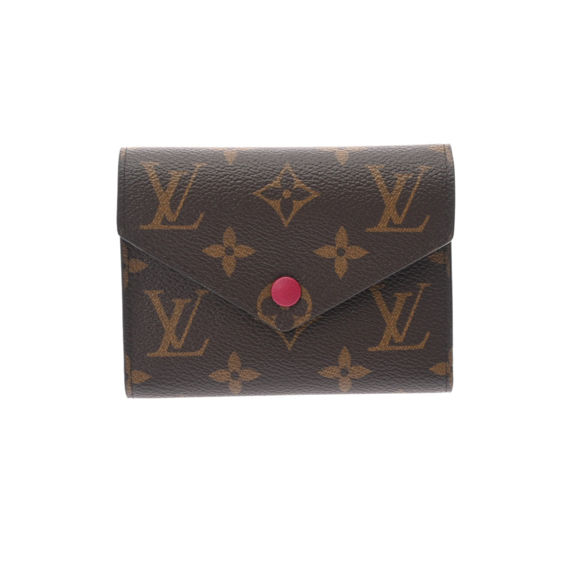 LOUIS VUITTON ルイヴィトン モノグラム ポルトフォイユヴィクトリーヌ 旧型 フューシャ M41938 ユニセックス モノグラムキャンバス 三つ折り財布 新同 中古 