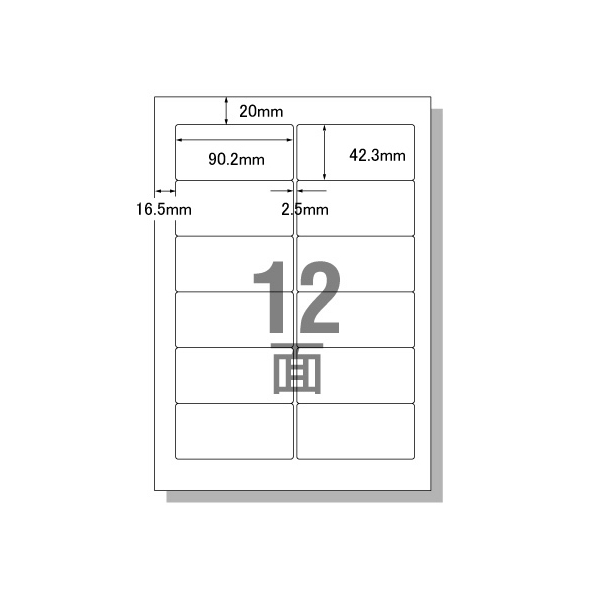 エーワン PC&ワープロラベル文豪2列用 A4 12面 500枚 F833464-28721